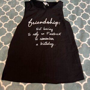 Black Sleeveless Top Friendship